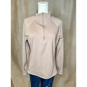 Layer 8 pink quarter zip athletic pullover women's large activewear stretch top